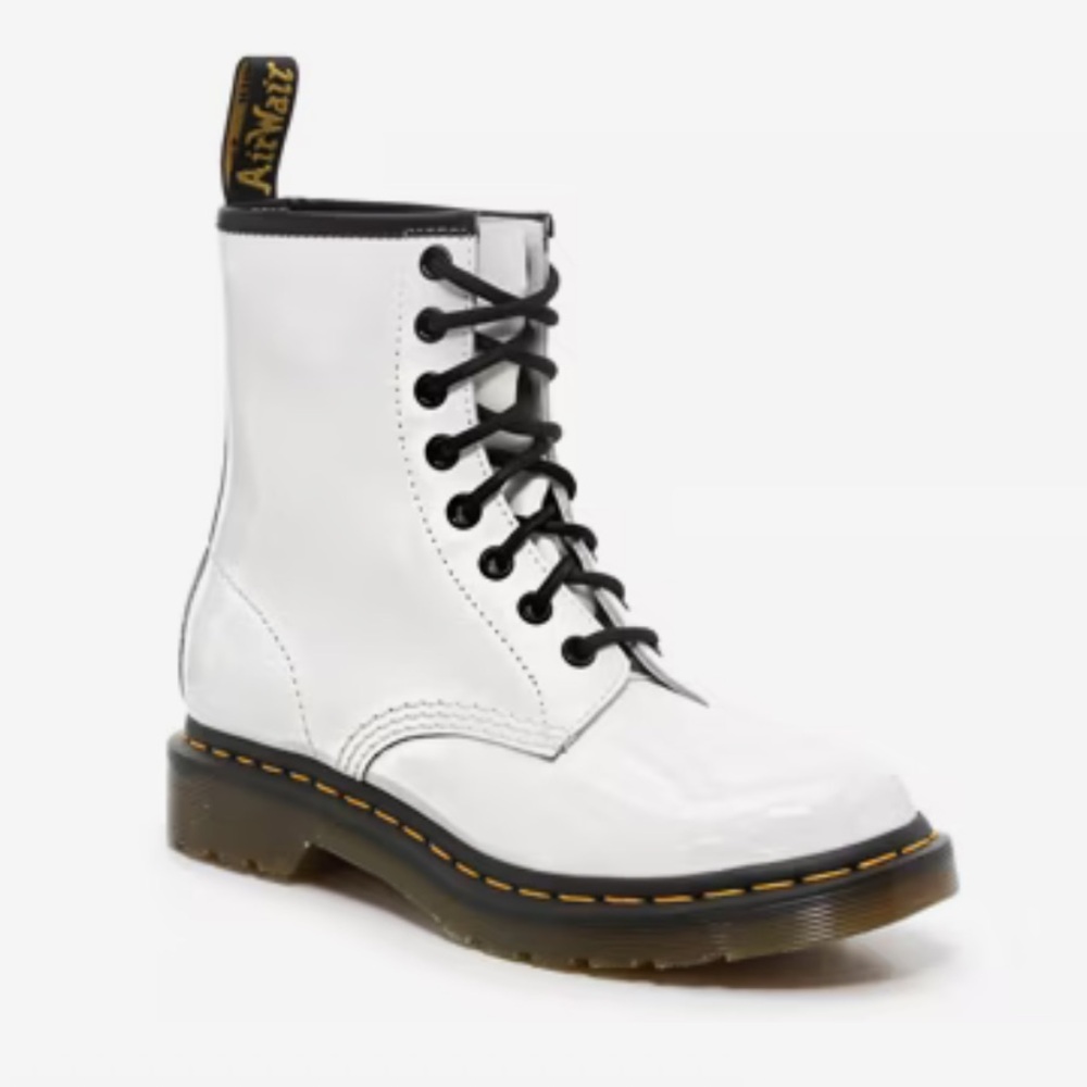 Dr. Martens White and Black Lace-Up Boots size 8